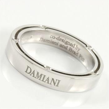 BUY NOW Authentic Brad Pitt & Damiani Men's Solid 18K White Gold Diamond Band Ring sz 7