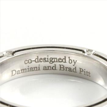 BUY NOW Authentic Brad Pitt & Damiani Men's Solid 18K White Gold Diamond Band Ring sz 7