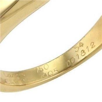 Cartier 18k Ye+O18llow Gold 0.20ct Semi Bezel  Sapphire Band Ring - Size 5.5