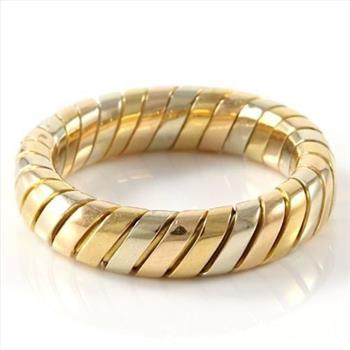 Estate  Bvlgari   18k Tri-Color Gold Band Ring sz 6.5