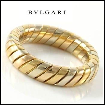 Estate  Bvlgari   18k Tri-Color Gold Band Ring sz 6.5