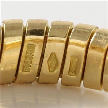 Estate Bvlgari 18k Yellow Gold Citrine & Tourmaline Heart Band / Ring sz 6 3/4