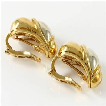 Estate Bvlgari 18K Yellow & White Gold Clip-on Earrings (BV23)