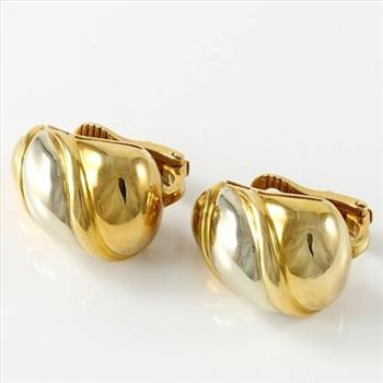 Estate Bvlgari 18K Yellow & White Gold Clip-on Earrings (BV23)