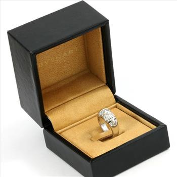 Estate Bvlgari - 18kt White Gold, 0.45 ct Round / Princess Cut Diamond Band / Ring