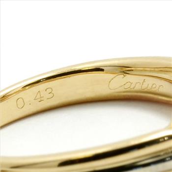 Estate Cartier Solid 18k Tri-color Gold G-VS1 Diamond Solitaire Engagement Ring sz 4.5 (3039)