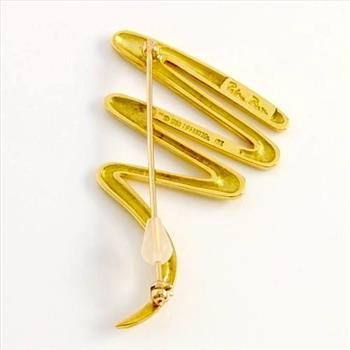 Estate Tiffany & Co. 18K Yellow Gold Paloma Picasso Scribble Pin Brooch
