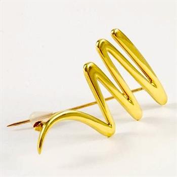 Estate Tiffany & Co. 18K Yellow Gold Paloma Picasso Scribble Pin Brooch