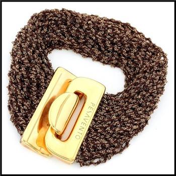 Pesavento DNA Collection .925 Sterling Silver & Rose Gold Plated Multistrand Wide Mesh Choker/Necklace