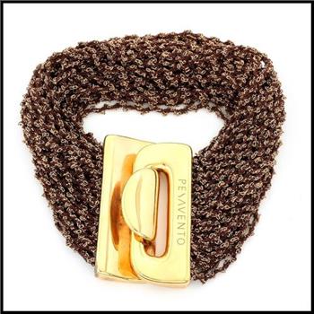 Pesavento DNA Collection .925 Sterling Silver & Rose Gold Plated Multistrand Wide Mesh Choker/Necklace