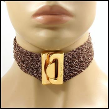 Pesavento DNA Collection .925 Sterling Silver & Rose Gold Plated Multistrand Wide Mesh Choker/Necklace