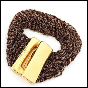 Pesavento DNA Collection .925 Sterling Silver & Rose Gold Plated Multistrand Wide Mesh Choker/Necklace