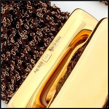 Pesavento DNA Collection .925 Sterling Silver & Rose Gold Plated Multistrand Wide Mesh Choker/Necklace