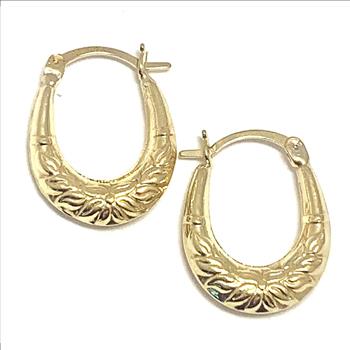Solid 10k Yellow Gold Hoop Earrings