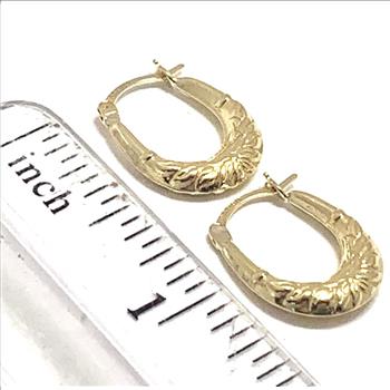 Solid 10k Yellow Gold Hoop Earrings