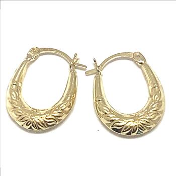 Solid 10k Yellow Gold Hoop Earrings