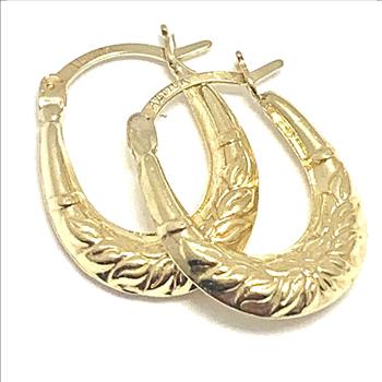 Solid 10k Yellow Gold Hoop Earrings