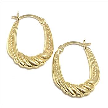 Solid 10k Yellow Gold Hoop Earrings
