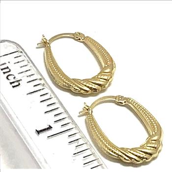 Solid 10k Yellow Gold Hoop Earrings