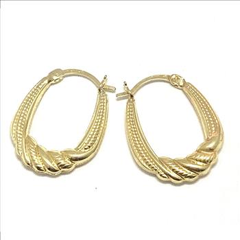 Solid 10k Yellow Gold Hoop Earrings