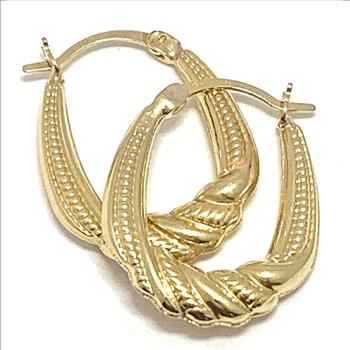Solid 10k Yellow Gold Hoop Earrings