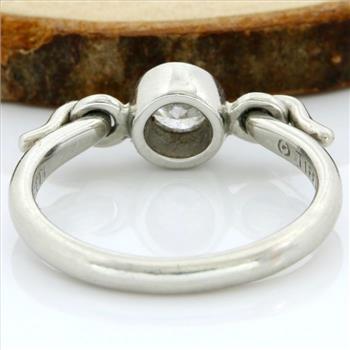 Tiffany & Co -Elsa Peretti -Platinum (950) - 0.25 ct Round Cut Diamond, Ring Size: 4