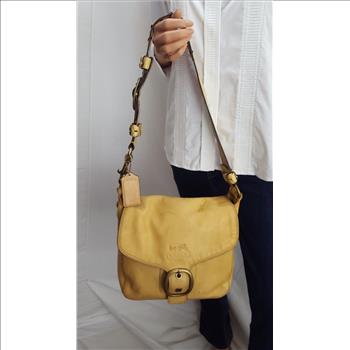 COACH Bleecker Legacy Tattersall Flap Vachetta Leather Shoulder Bag 11419 RARE