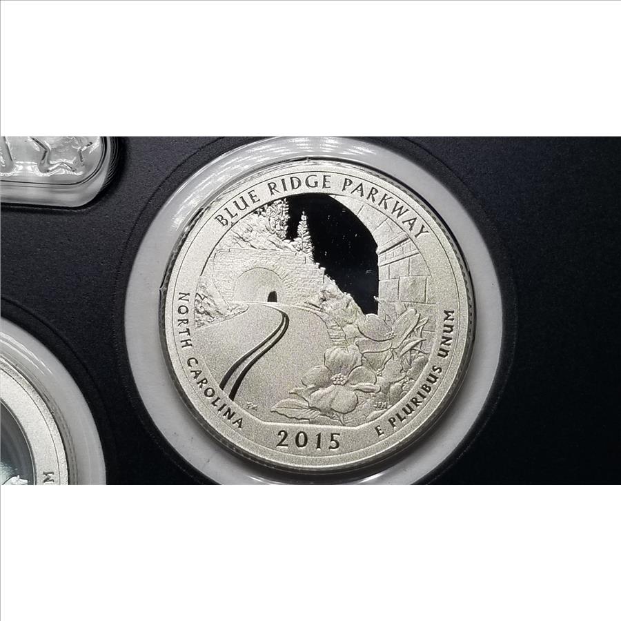2015 S Silver Blue Ridge Parkway Quarter Gem Proof Cameo Property Room