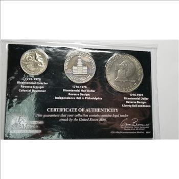 1976 Bicentennial 3 Coin Set Proof and Uncirculated 