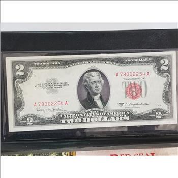 1953 C Series $2 Bill Red Seal Mint Condition with case