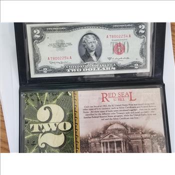 1953 C Series $2 Bill Red Seal Mint Condition with case
