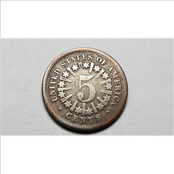 1867 Shield Nickel Rays Very Rare 