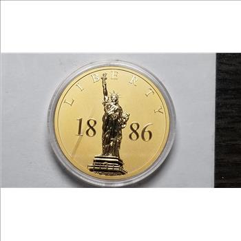 1886 Statue of Liberty Cu Layered in 24k Gold Coin
