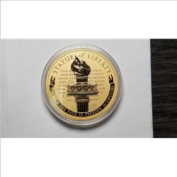 1886 Statue of Liberty Cu Layered in 24k Gold Coin