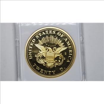 1849 Liberty Head Double Eagle Replica Cu Layered in 24k Gold 