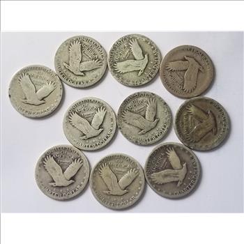 10 Standing Liberty Quarters Various Dates and Mint Marks 