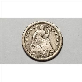 1854 O Seated Liberty Half Dime High Grade 