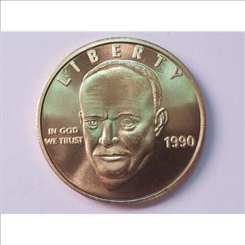 1990 Eisenhower Commemorative Coin Gold Plated 