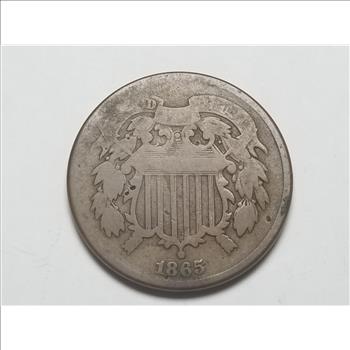 1865 2c Two Cent Piece 