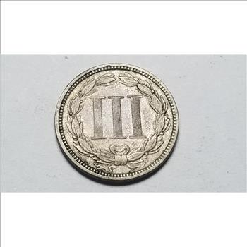 1866 3c Three Cent Nickel High Grade 