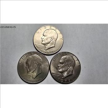 3 Eisenhower Dollars 1972-78 D