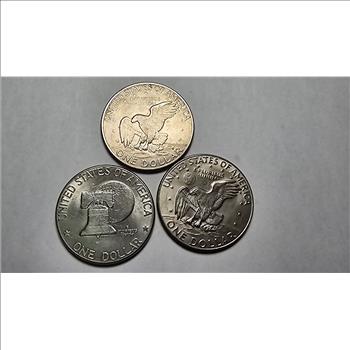 3 Eisenhower Dollars 1972-78 D