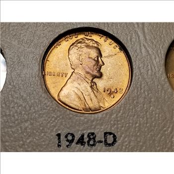 1948 D Lincoln Cent Wheat Penny From A BU Set