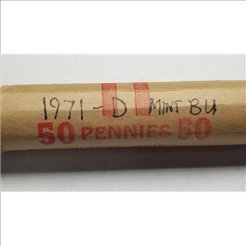 1971 D Lincoln Cent Penny Original Uncirculated Roll 