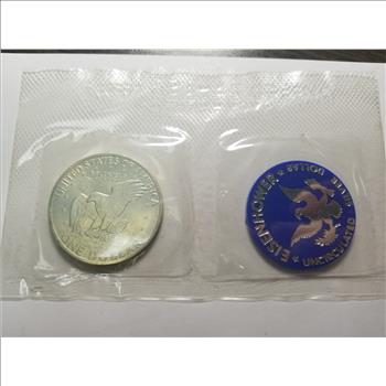 1971 S Silver Eisenhower Dollar Blue Envelope