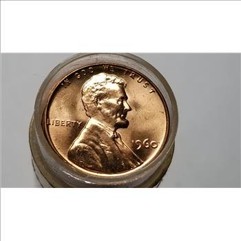 1960 Lincoln Cent Wheat Penny Original Uncirculated Roll 50 Coins