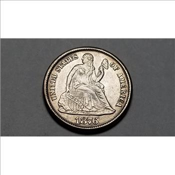 1876 CC Seated Liberty Dime Uncirculated Very Rare 