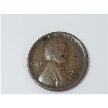 1922 weak D Lincoln Cent Wheat Penny rare date