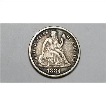1884 Seated Liberty Dime Very High Grade 