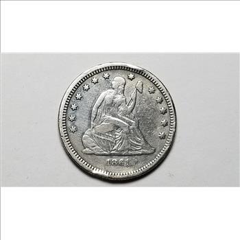 1861 Seated Liberty Quarter High Grade Rare 